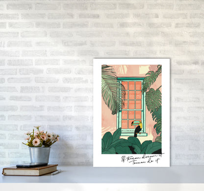 Toucan Do It Art Print by Lucy Michelle A2 Black Frame