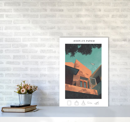 Avion En Papier Art Print by Lucy Michelle A2 Black Frame