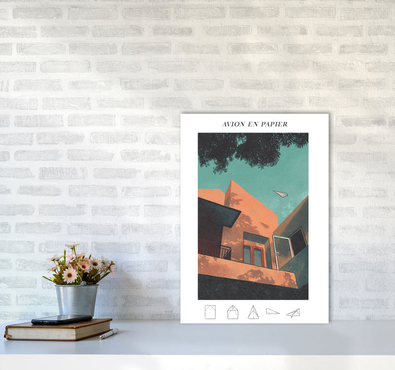 Avion En Papier Art Print by Lucy Michelle A2 Black Frame