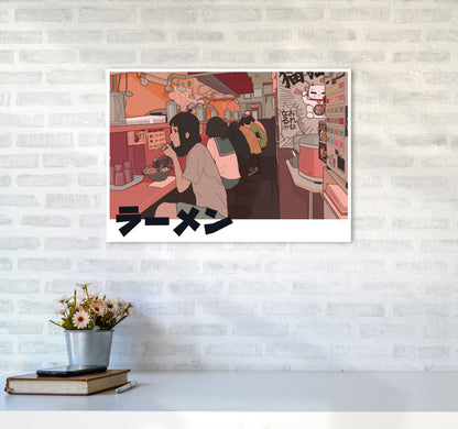 Ramen Art Print by Lucy Michelle A2 Black Frame
