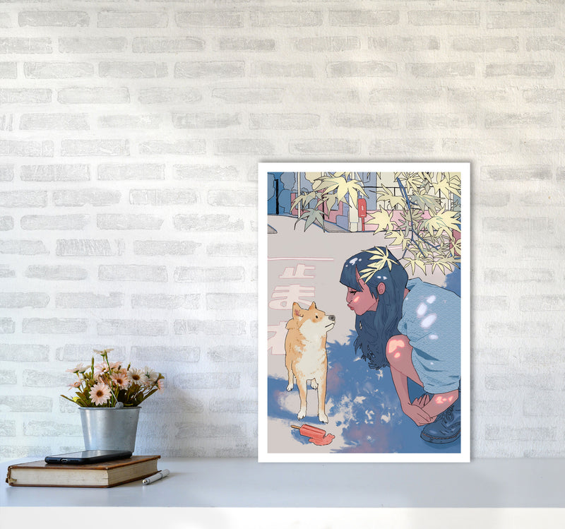 Shiba Art Print by Lucy Michelle A2 Black Frame