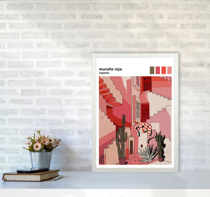 Muralla Roja Art Print by Lucy Michelle A2 Oak Frame