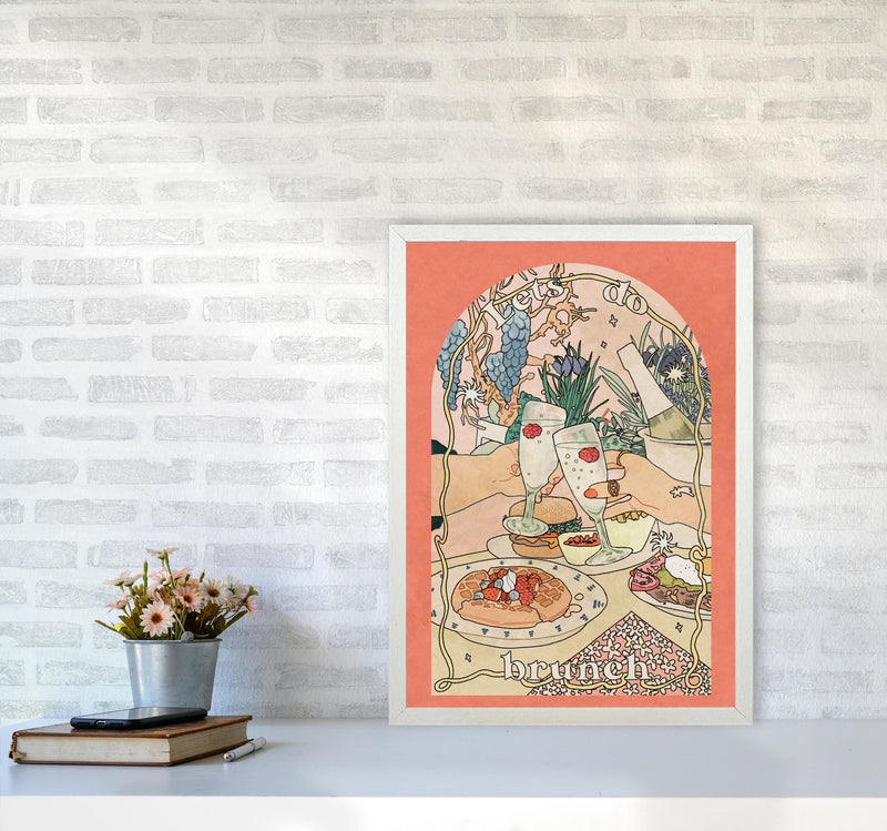 Lets Do Brunch Art Print by Lucy Michelle A2 Oak Frame