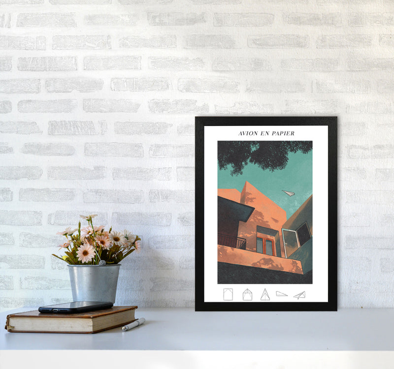 Avion En Papier Art Print by Lucy Michelle A3 White Frame