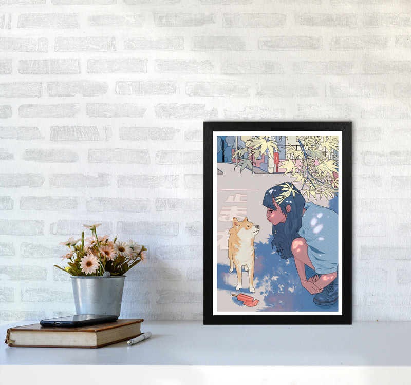 Shiba Art Print by Lucy Michelle A3 White Frame