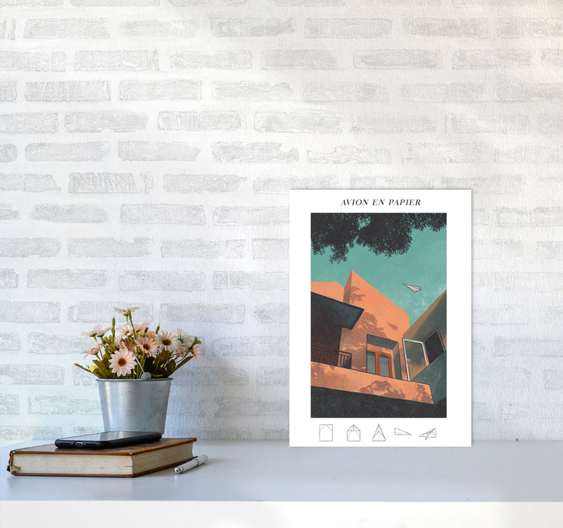 Avion En Papier Art Print by Lucy Michelle A3 Black Frame