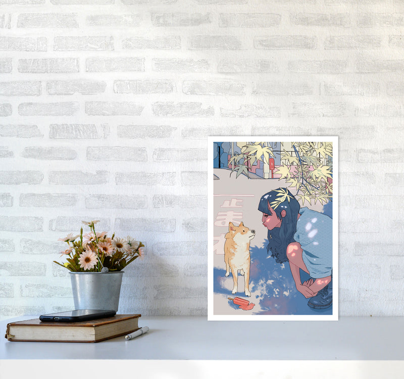Shiba Art Print by Lucy Michelle A3 Black Frame