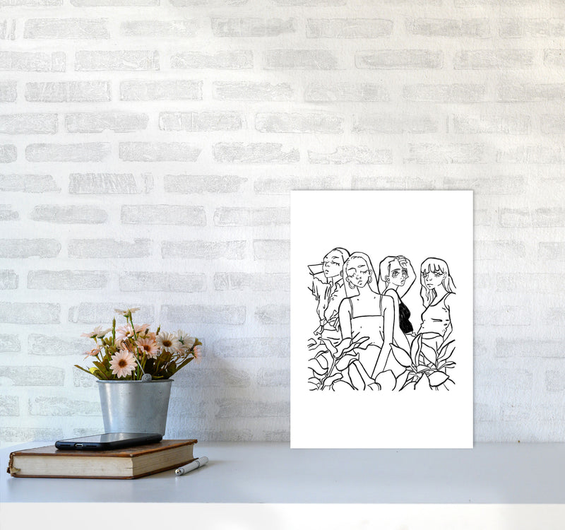Girls Art Print by Lucy Michelle A3 Black Frame