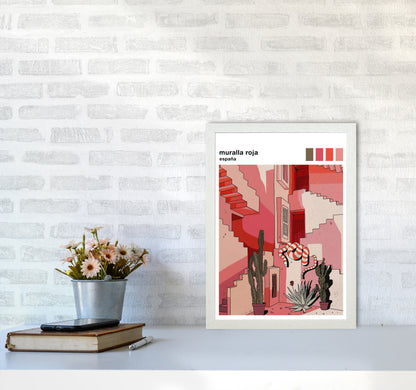 Muralla Roja Art Print by Lucy Michelle A3 Oak Frame