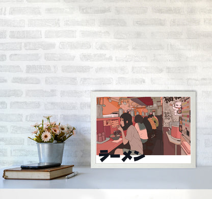 Ramen Art Print by Lucy Michelle A3 Oak Frame