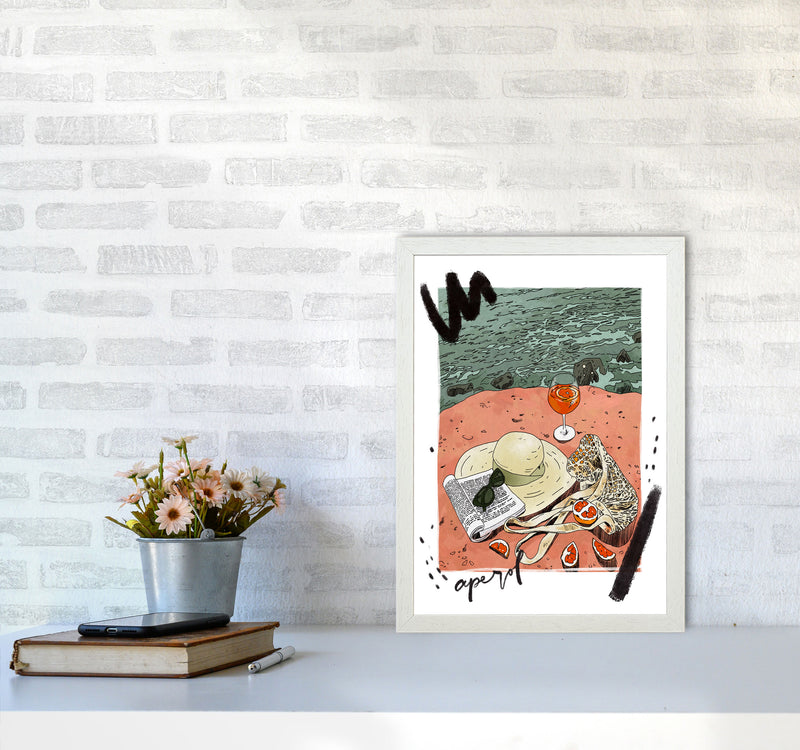 Aperol Art Print by Lucy Michelle A3 Oak Frame