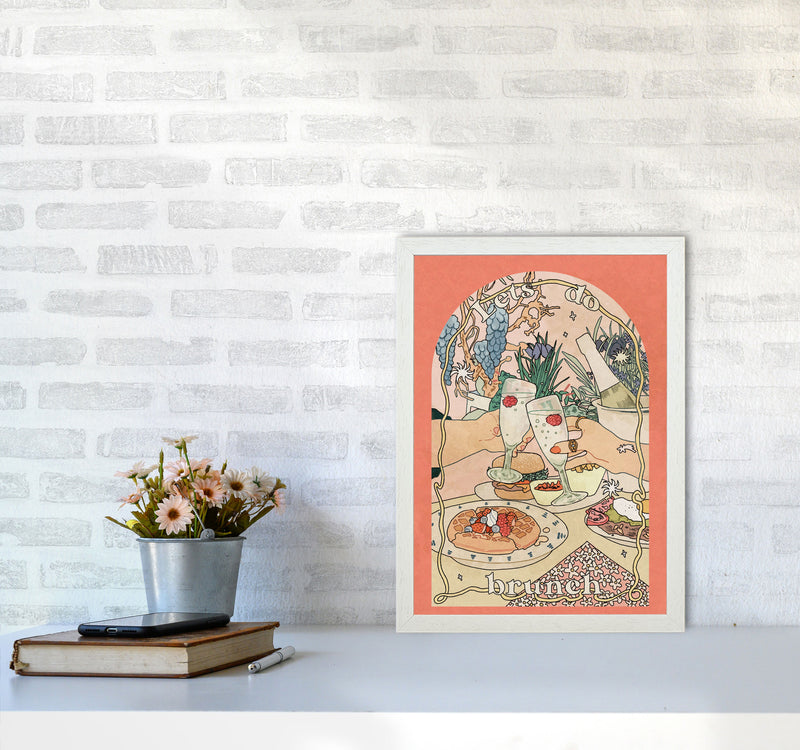 Lets Do Brunch Art Print by Lucy Michelle A3 Oak Frame