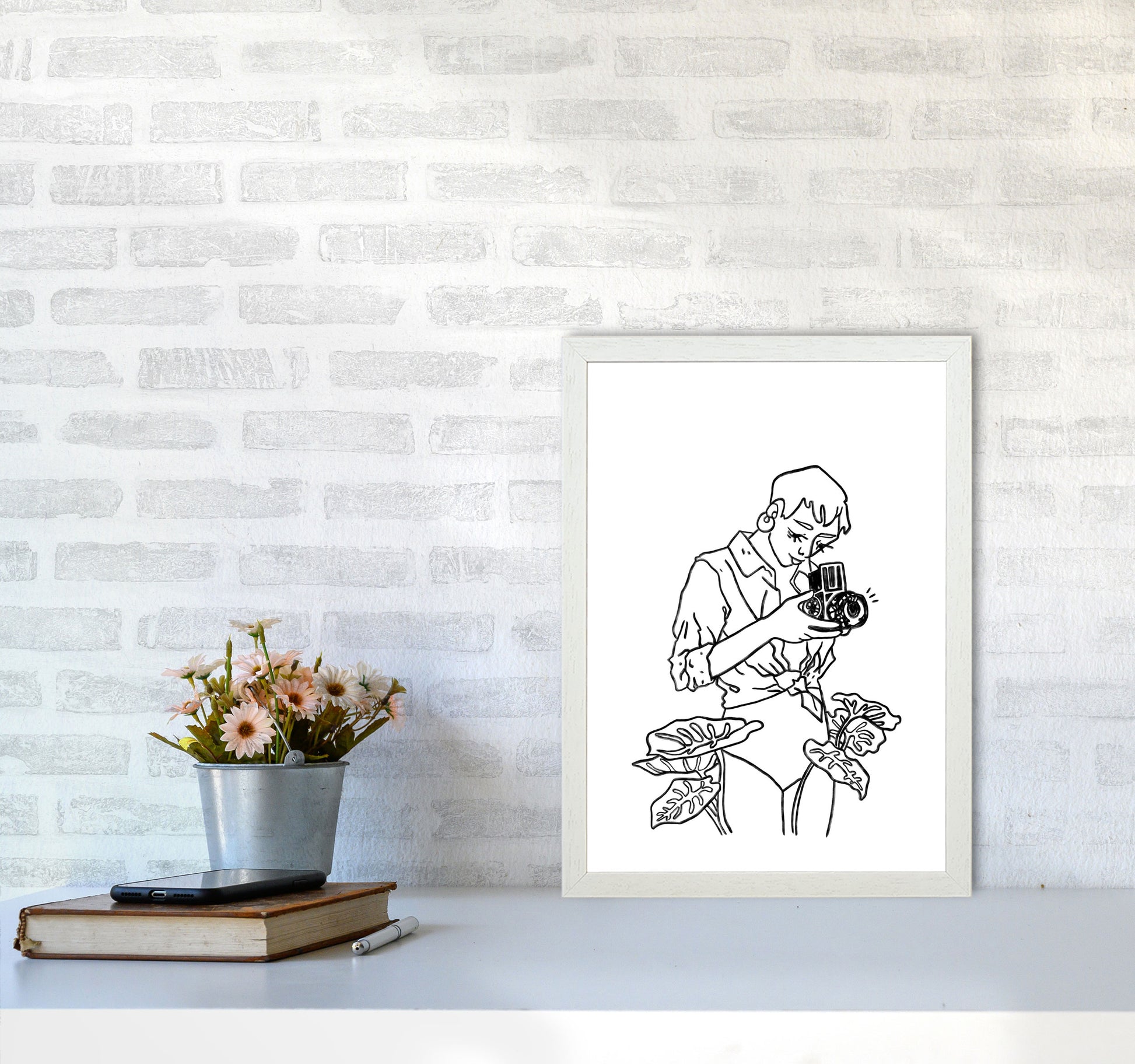 Snap Art Print by Lucy Michelle A3 Oak Frame