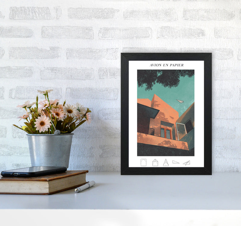 Avion En Papier Art Print by Lucy Michelle A4 White Frame