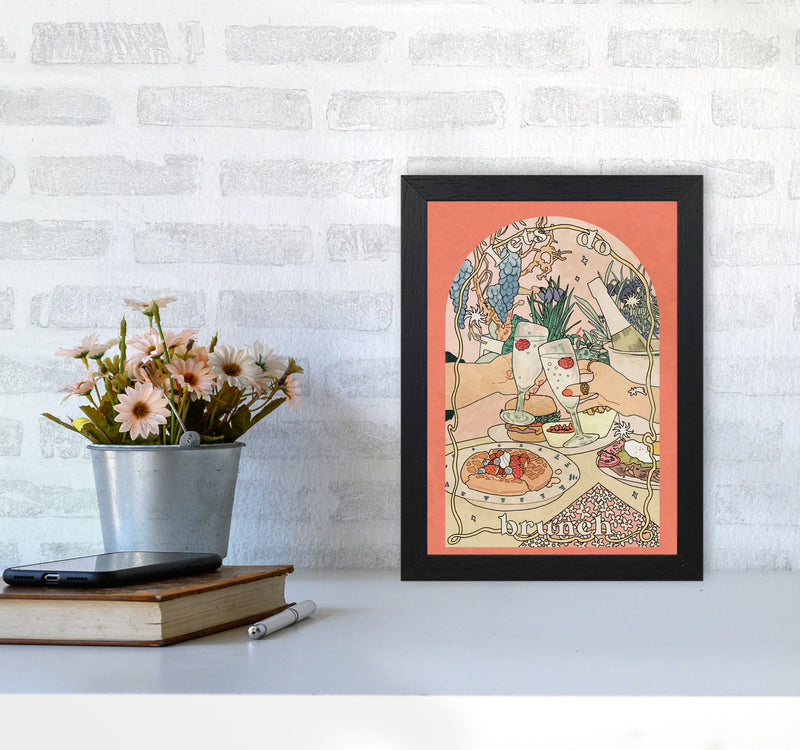 Lets Do Brunch Art Print by Lucy Michelle A4 White Frame