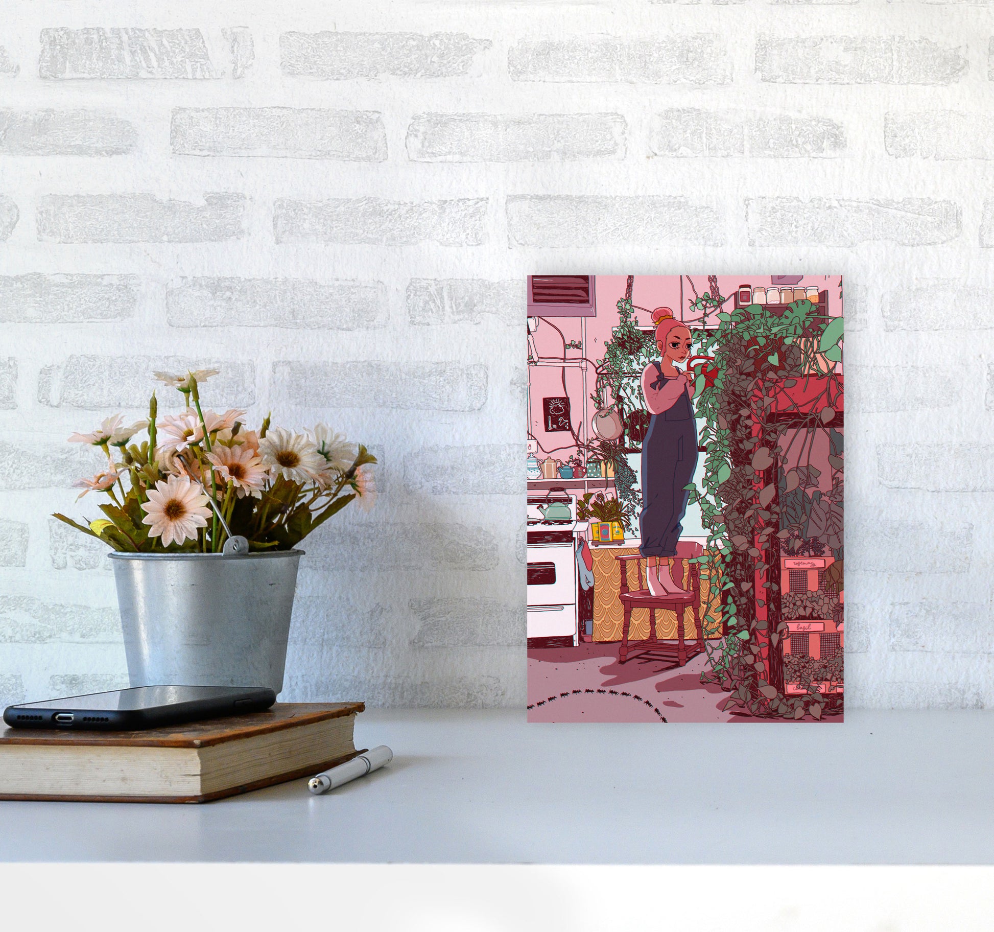 Self Care Art Print by Lucy Michelle A4 Black Frame