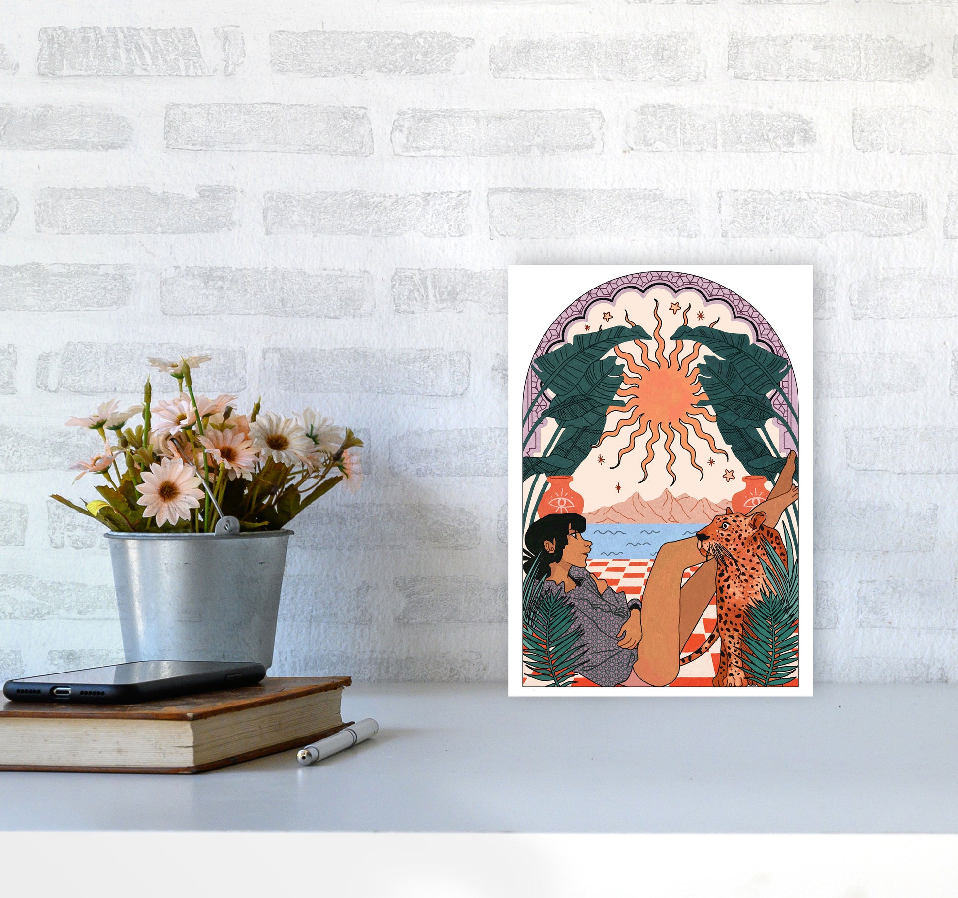Jaguar Art Print by Lucy Michelle A4 Black Frame