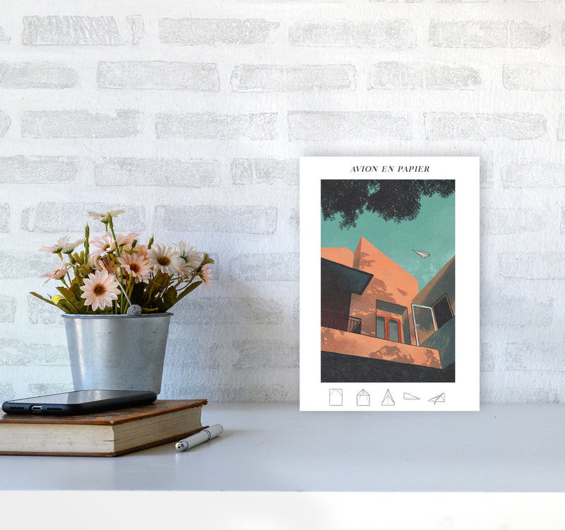 Avion En Papier Art Print by Lucy Michelle A4 Black Frame