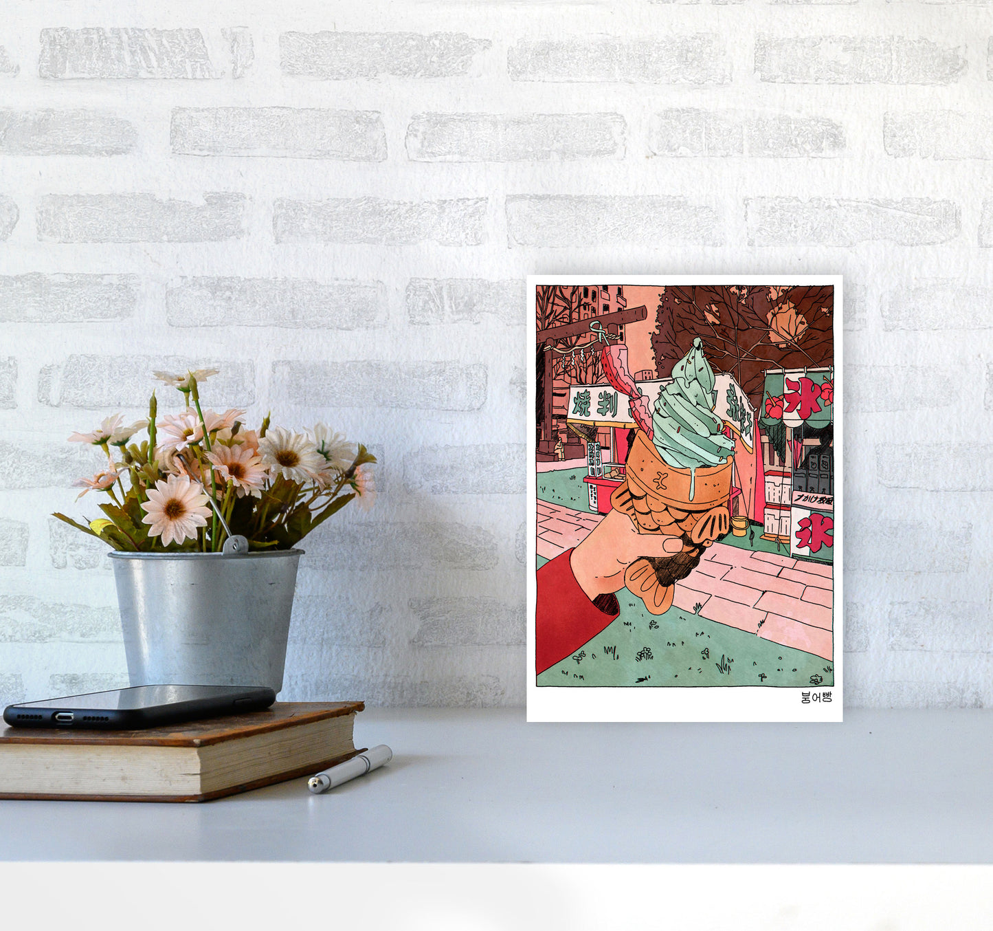 Bungeo Ppang Art Print by Lucy Michelle A4 Black Frame