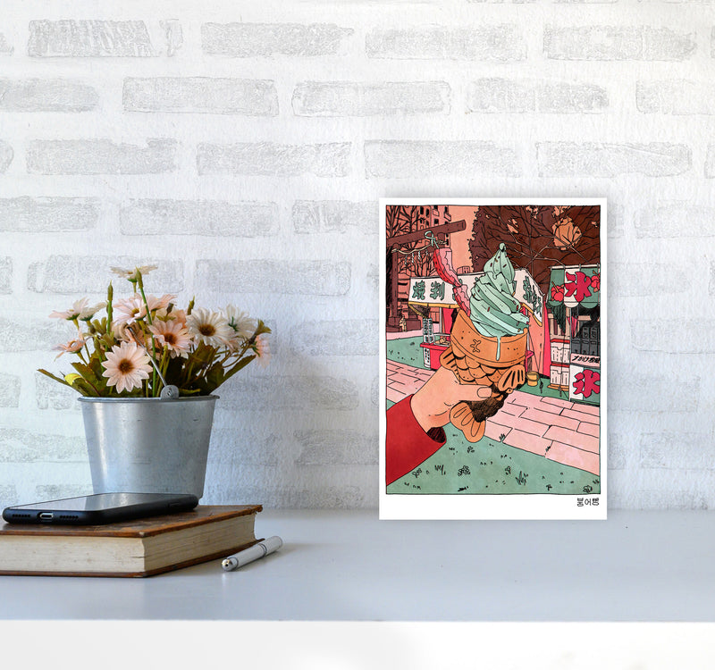 Bungeo Ppang Art Print by Lucy Michelle A4 Black Frame