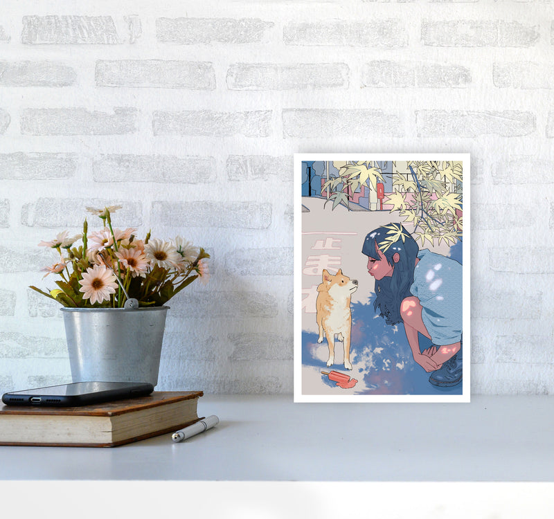Shiba Art Print by Lucy Michelle A4 Black Frame