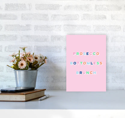 Prosecco Bottomless Brunch Art Print by Lucy Michelle A4 Black Frame