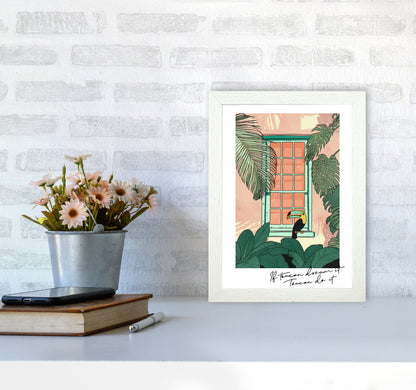 Toucan Do It Art Print by Lucy Michelle A4 Oak Frame