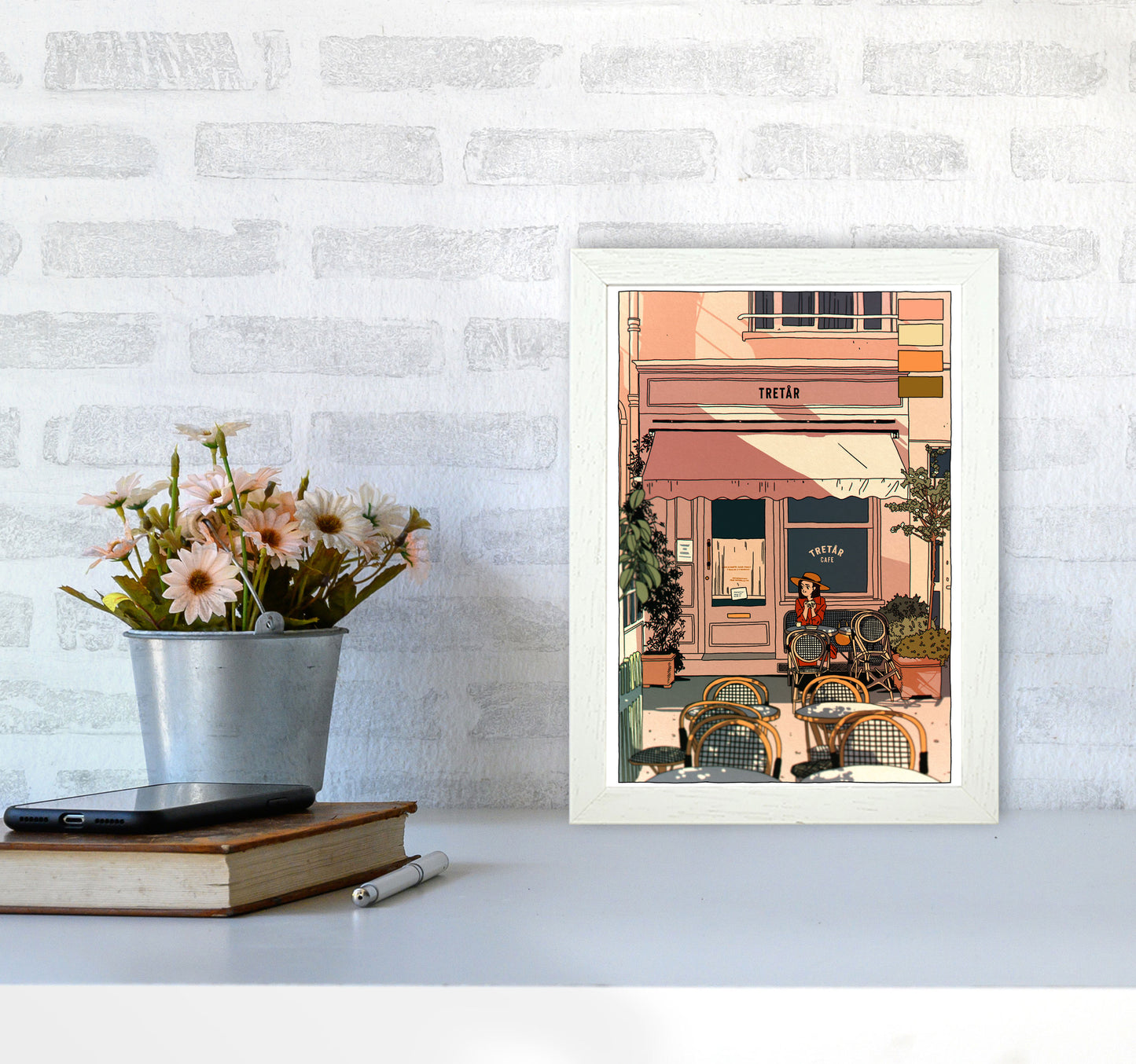 Tretar Art Print by Lucy Michelle A4 Oak Frame