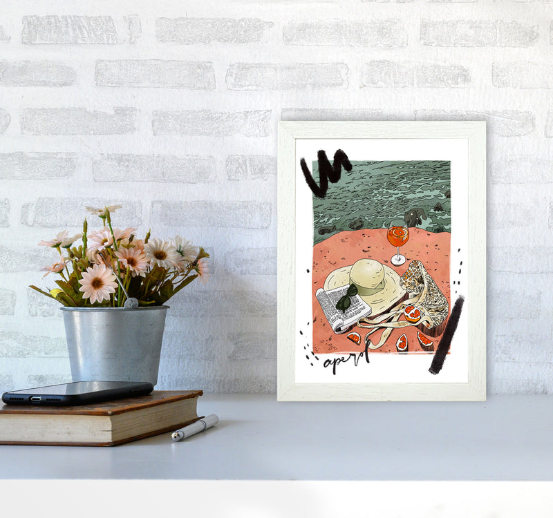Aperol Art Print by Lucy Michelle A4 Oak Frame
