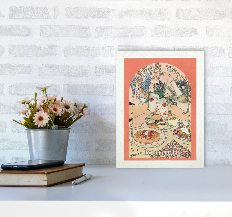 Lets Do Brunch Art Print by Lucy Michelle A4 Oak Frame