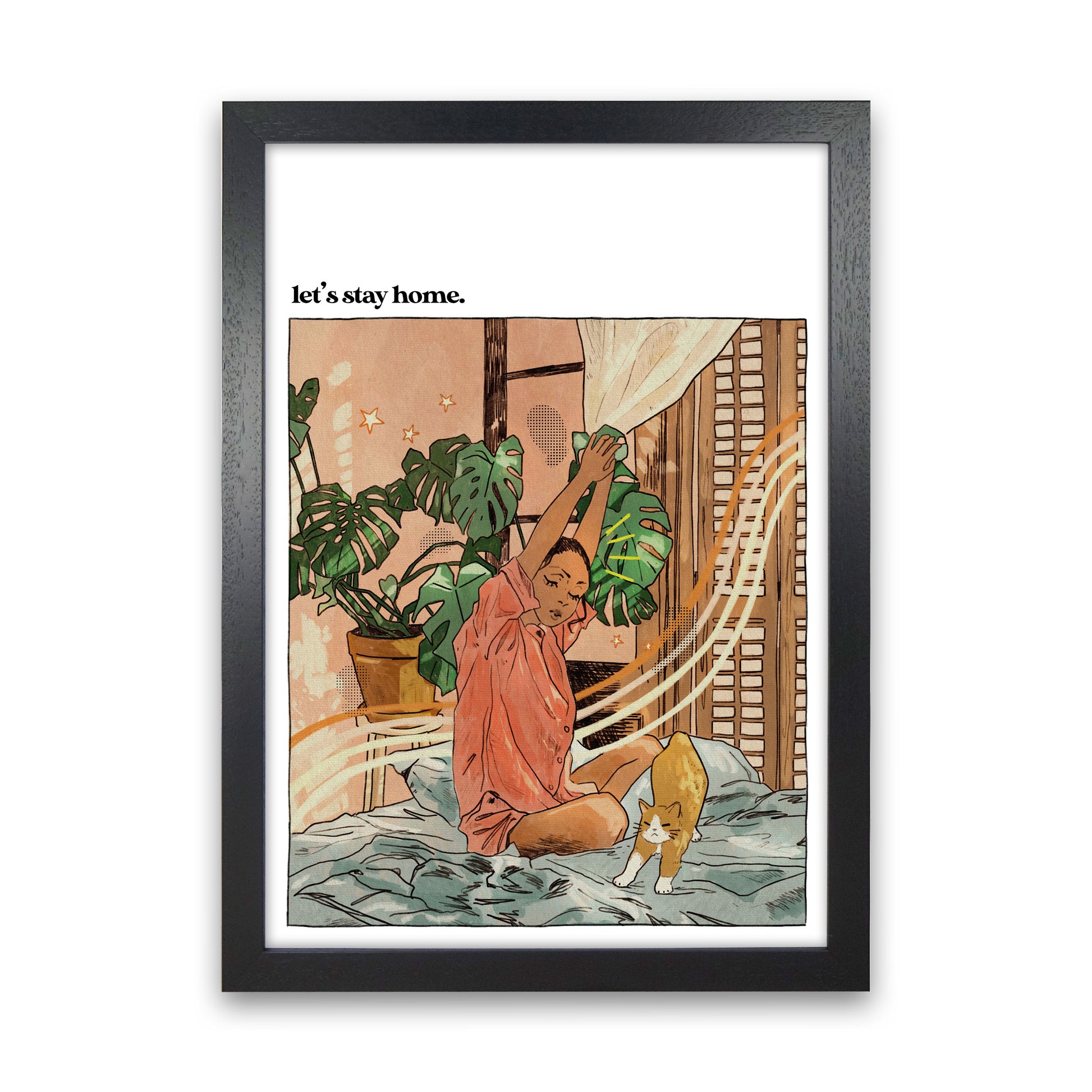 Stay Home II Art Print by Lucy Michelle Black Grain