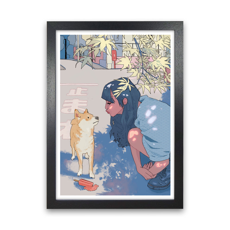 Shiba Art Print by Lucy Michelle Black Grain