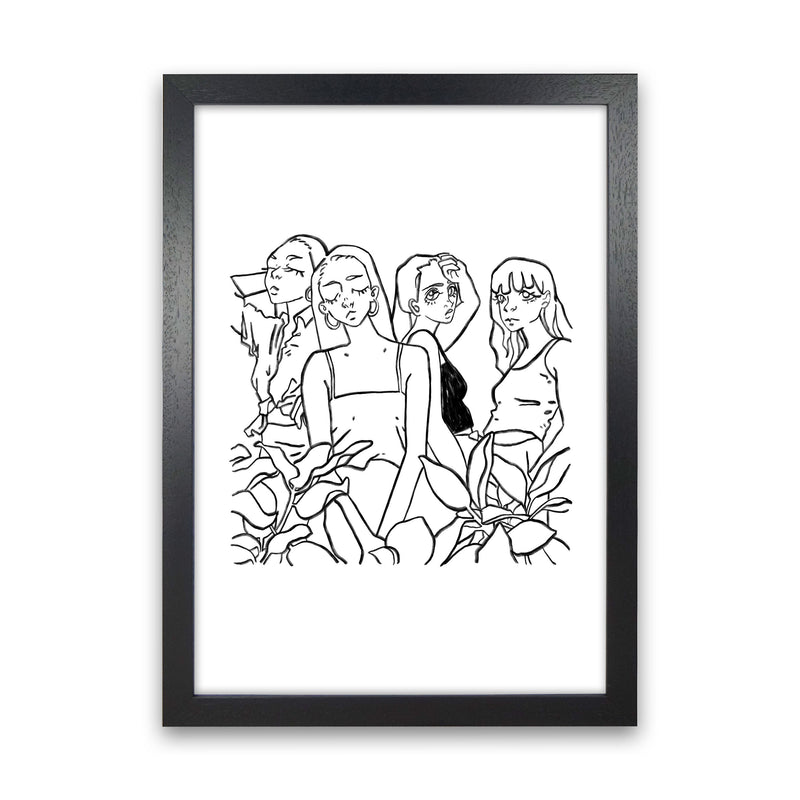 Girls Art Print by Lucy Michelle Black Grain