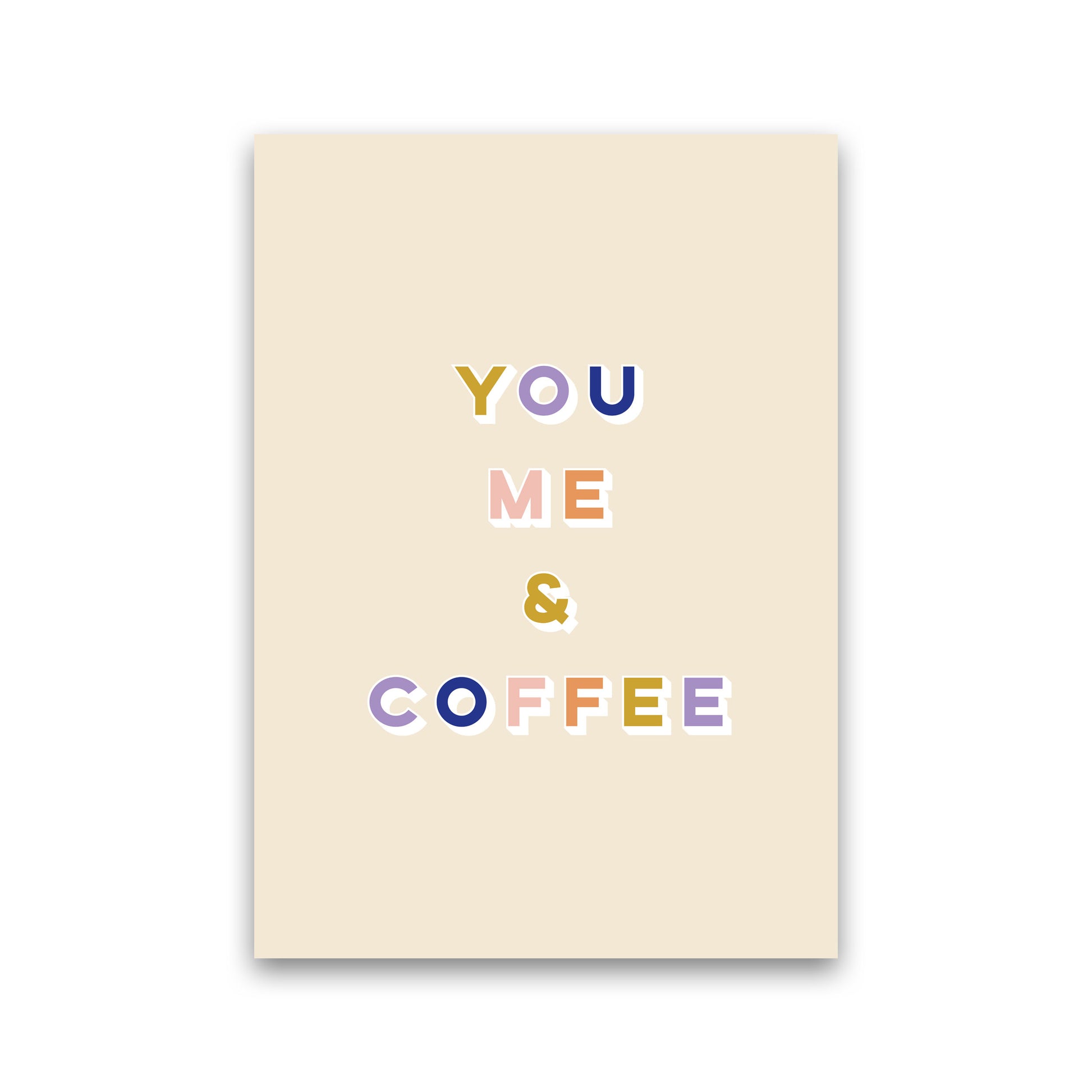 You Me and Coffee Art Print by Lucy Michelle Print Only