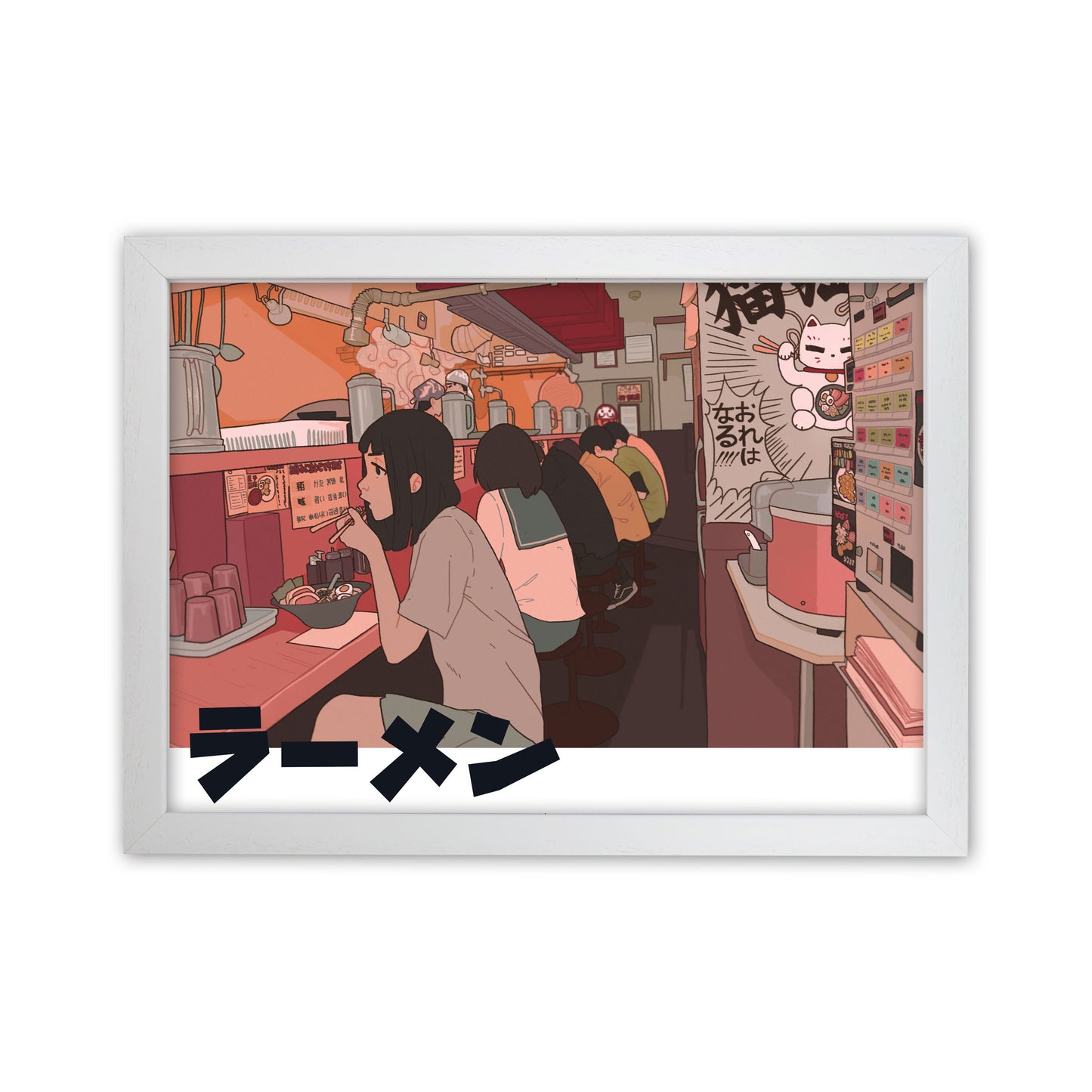 Ramen Art Print by Lucy Michelle White Grain