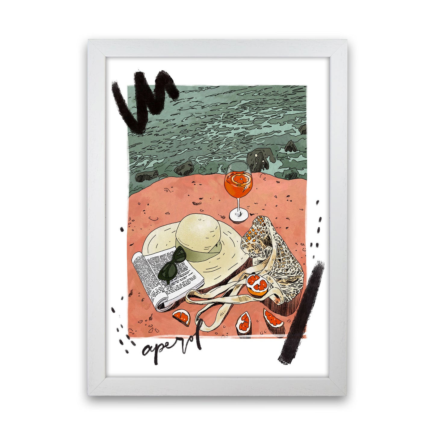Aperol Art Print by Lucy Michelle White Grain
