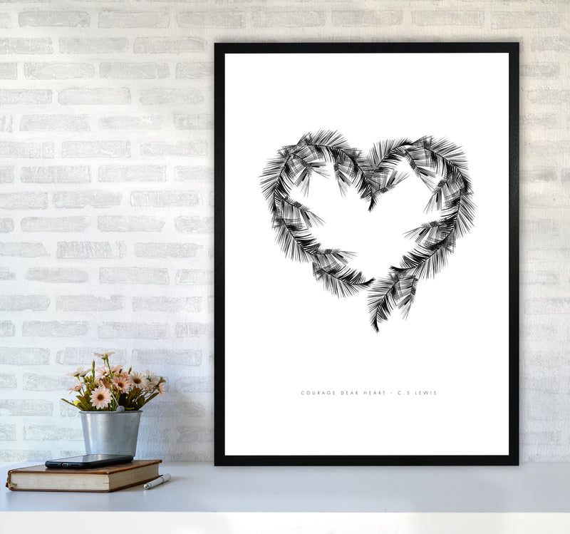 C S Lewis Courage Dear Heart White Modern Fashion Print A1 White Frame