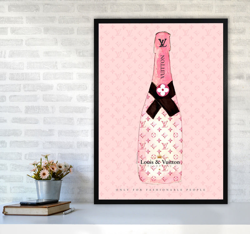 LV Fashion Champagne, Kitchen Food & Drink A1 White Frame