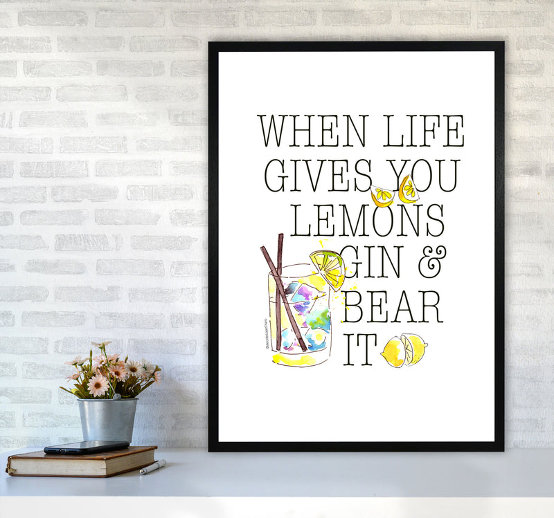 When Gives You Lemons, Kitchen Food & Drink Art Prints A1 White Frame