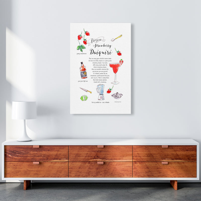 Strawberry Daiquiri Cocktail Recipe, Kitchen Food & Drink Art Prints A1 Canvas