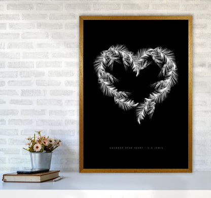 C S Lewis Courage Dear Heart Black Modern Fashion Print A1 Print Only