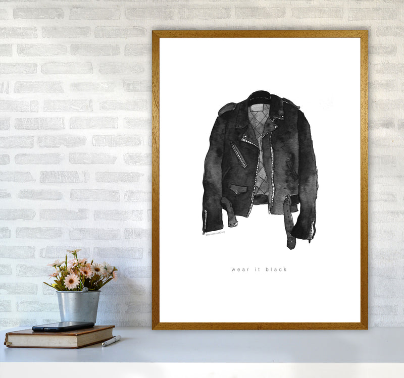 Wear It Black Leather Jacket Modern Fashion Print A1 Print Only