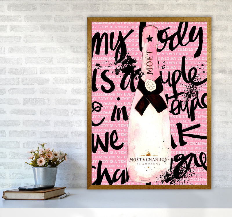 My Body Is A Temple Moet, Kitchen Food & Drink Art Prints A1 Print Only