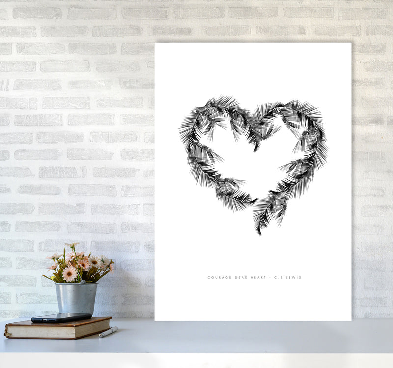 C S Lewis Courage Dear Heart White Modern Fashion Print A1 Black Frame