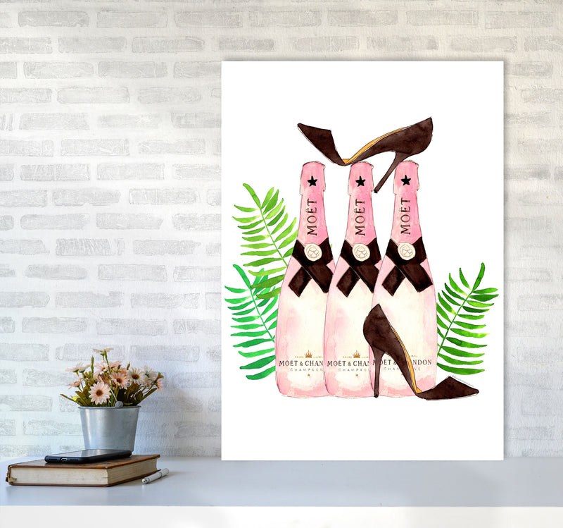Moet And Heels, Kitchen Food & Drink Art Prints A1 Black Frame