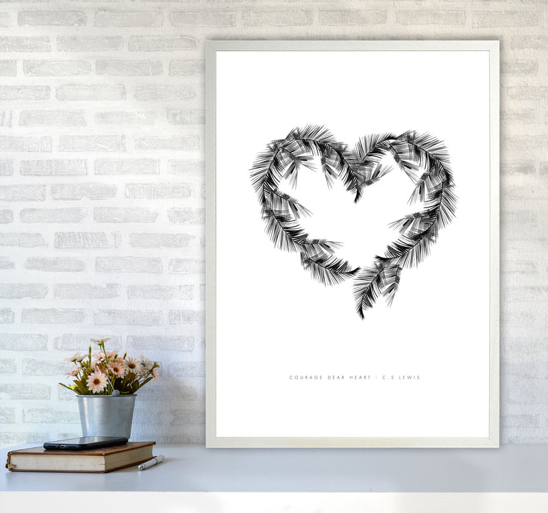 C S Lewis Courage Dear Heart White Modern Fashion Print A1 Oak Frame
