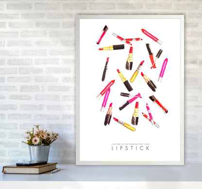 I Can Take On The World But First I Need Lipstick Modern Fashion Print A1 Oak Frame