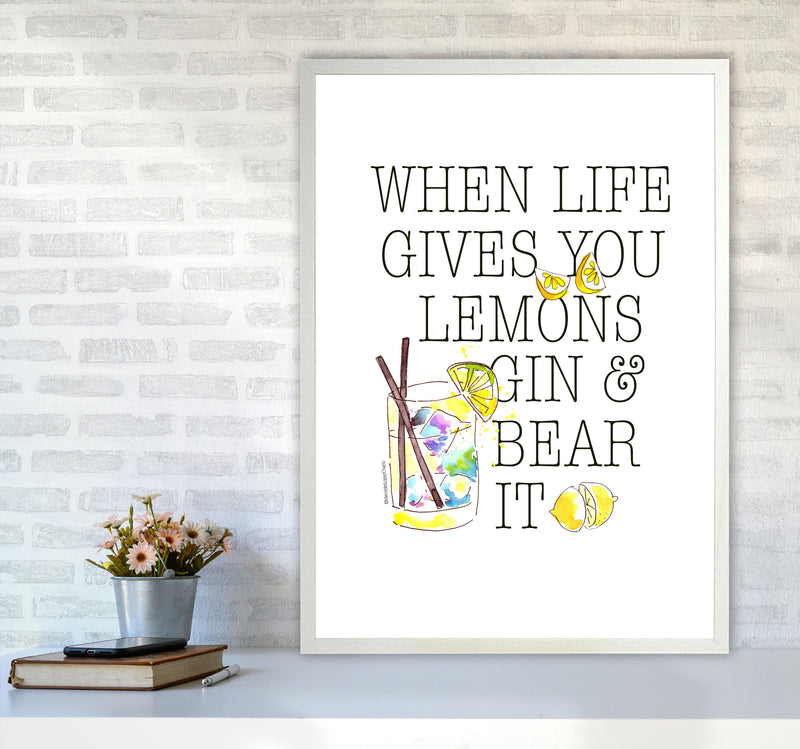When Gives You Lemons, Kitchen Food & Drink Art Prints A1 Oak Frame