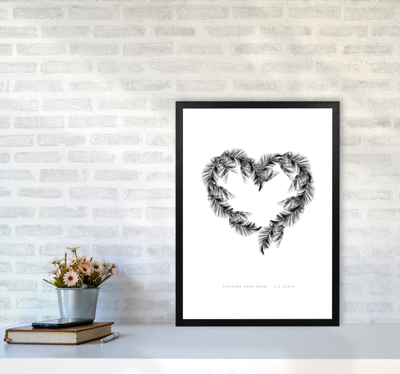 C S Lewis Courage Dear Heart White Modern Fashion Print A2 White Frame
