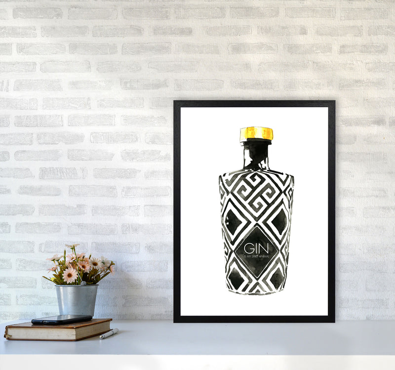 Gin Is My Spirit Animal, Kitchen Food & Drink Art Prints A2 White Frame